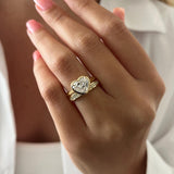 1.0 CT Pear Bezel Solitaire Lab Grown Diamond Bridal Set