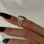 1.0 CT Pear Bezel Solitaire Lab Grown Diamond Bridal Set