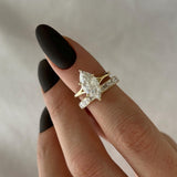 1.0 CT Pear Bezel Solitaire Lab Grown Diamond Bridal Set