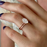 1.0 CT Pear Bezel Solitaire Lab Grown Diamond Bridal Set