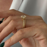 1.0 CT Pear Bezel Solitaire Lab Grown Diamond Bridal Set