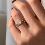 1.0 CT Pear Bezel Solitaire Lab Grown Diamond Bridal Set
