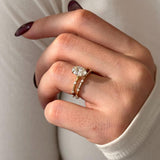 1.0 CT Pear Bezel Solitaire Lab Grown Diamond Bridal Set
