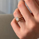 1.0 CT Pear Bezel Solitaire Lab Grown Diamond Bridal Set