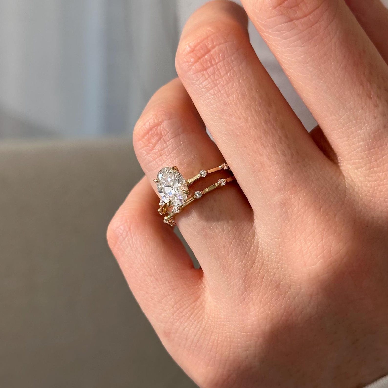 1.0 CT Pear Bezel Solitaire Lab Grown Diamond Bridal Set