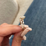 1.0 CT Pear Bezel Solitaire Lab Grown Diamond Bridal Set