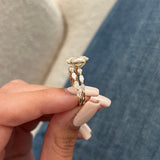 1.0 CT Pear Bezel Solitaire Lab Grown Diamond Bridal Set