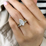 1.0 CT Pear Bezel Solitaire Lab Grown Diamond Bridal Set