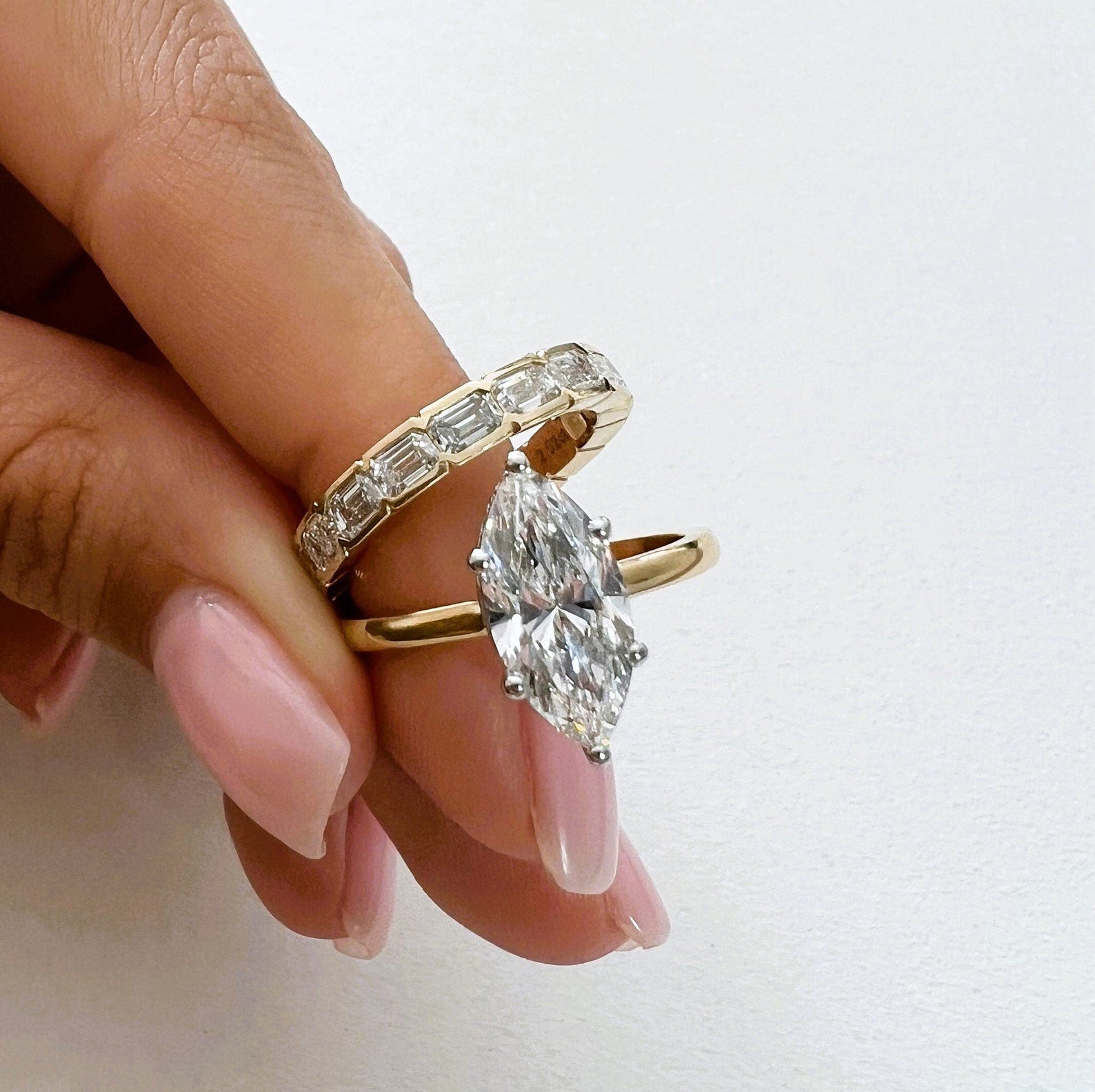 1.0 CT Pear Bezel Solitaire Lab Grown Diamond Bridal Set