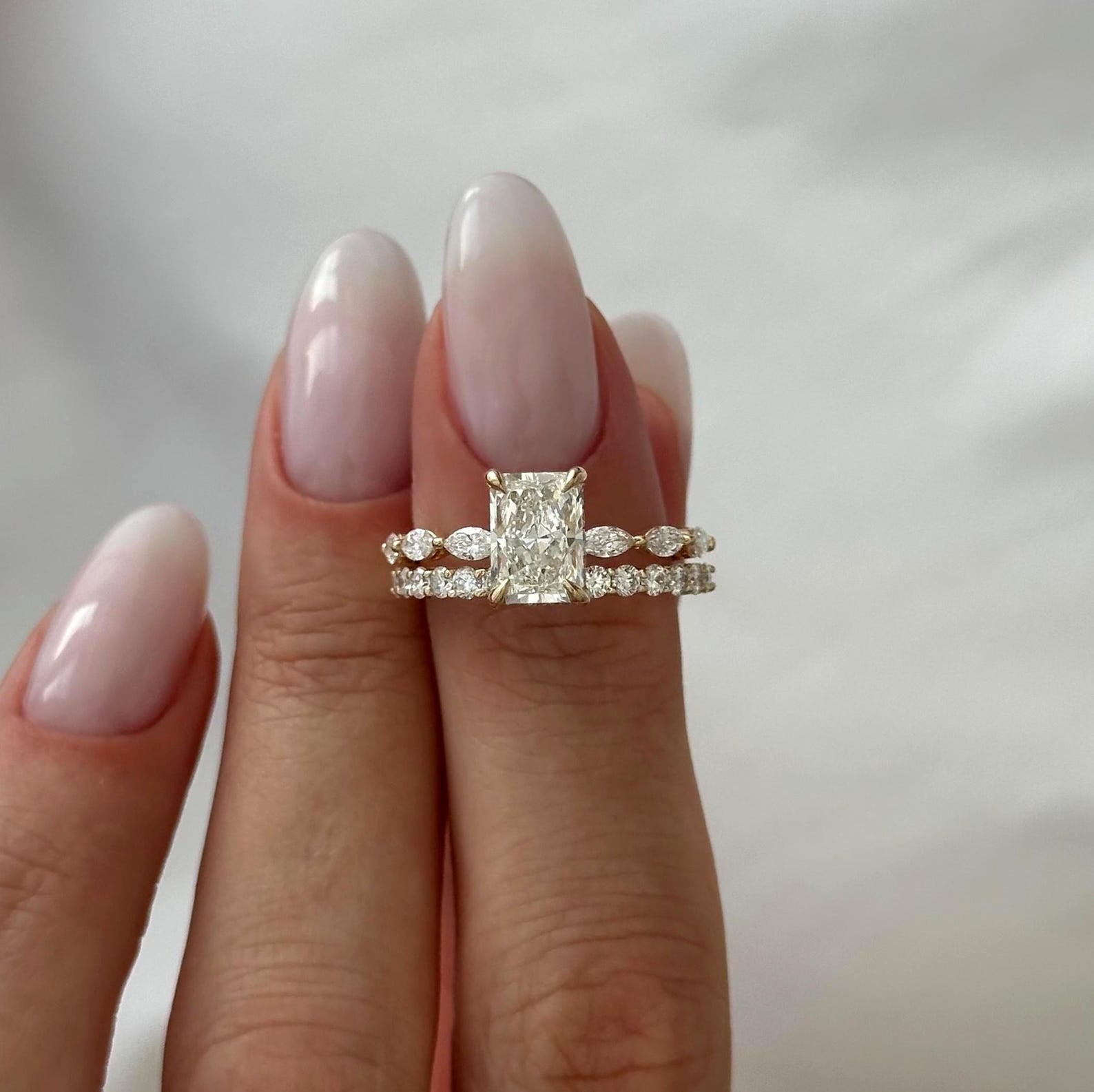 1.0 CT Pear Bezel Solitaire Lab Grown Diamond Bridal Set