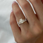 1.0 CT Pear Bezel Solitaire Lab Grown Diamond Bridal Set