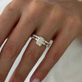 1.0 CT Pear Bezel Solitaire Lab Grown Diamond Bridal Set