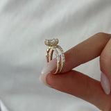 1.0 CT Pear Bezel Solitaire Lab Grown Diamond Bridal Set