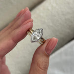 1.0 CT Pear Bezel Solitaire Lab Grown Diamond Bridal Set