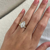 1.0 CT Pear Bezel Solitaire Lab Grown Diamond Bridal Set