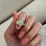 1.0 CT Pear Bezel Solitaire Lab Grown Diamond Bridal Set