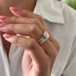 1.0 CT Pear Bezel Solitaire Lab Grown Diamond Bridal Set
