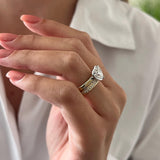 1.0 CT Pear Bezel Solitaire Lab Grown Diamond Bridal Set