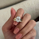 1.0 CT Pear Bezel Solitaire Lab Grown Diamond Bridal Set