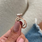 1.0 CT Pear Bezel Solitaire Lab Grown Diamond Bridal Set