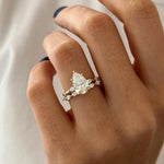 1.0 CT Pear Bezel Solitaire Lab Grown Diamond Bridal Set