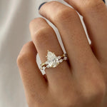 1.0 CT Pear Bezel Solitaire Lab Grown Diamond Bridal Set