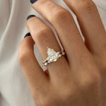 1.0 CT Pear Bezel Solitaire Lab Grown Diamond Bridal Set