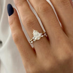 1.0 CT Pear Bezel Solitaire Lab Grown Diamond Bridal Set