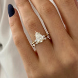 1.0 CT Pear Bezel Solitaire Lab Grown Diamond Bridal Set