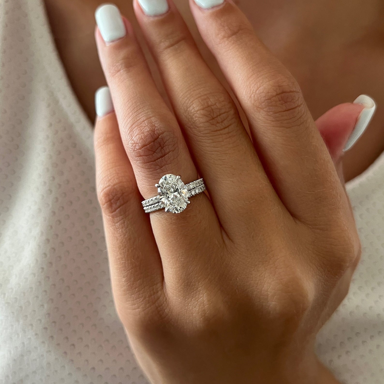 1.0 CT Pear Bezel Solitaire Lab Grown Diamond Bridal Set