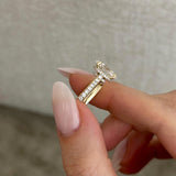 1.0 CT Pear Bezel Solitaire Lab Grown Diamond Bridal Set