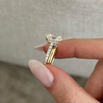 1.0 CT Pear Bezel Solitaire Lab Grown Diamond Bridal Set