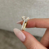 1.0 CT Pear Bezel Solitaire Lab Grown Diamond Bridal Set