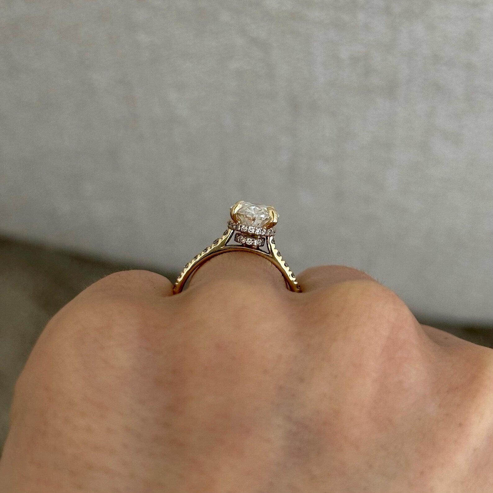 1.0 CT Pear Bezel Solitaire Lab Grown Diamond Bridal Set