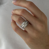 1.0 CT Pear Bezel Solitaire Lab Grown Diamond Bridal Set