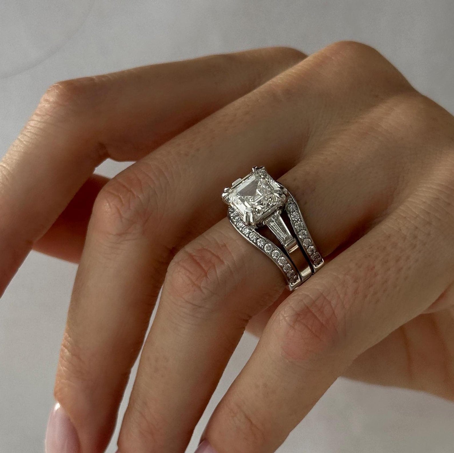 1.0 CT Pear Bezel Solitaire Lab Grown Diamond Bridal Set