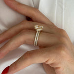1.0 CT Pear Bezel Solitaire Lab Grown Diamond Bridal Set