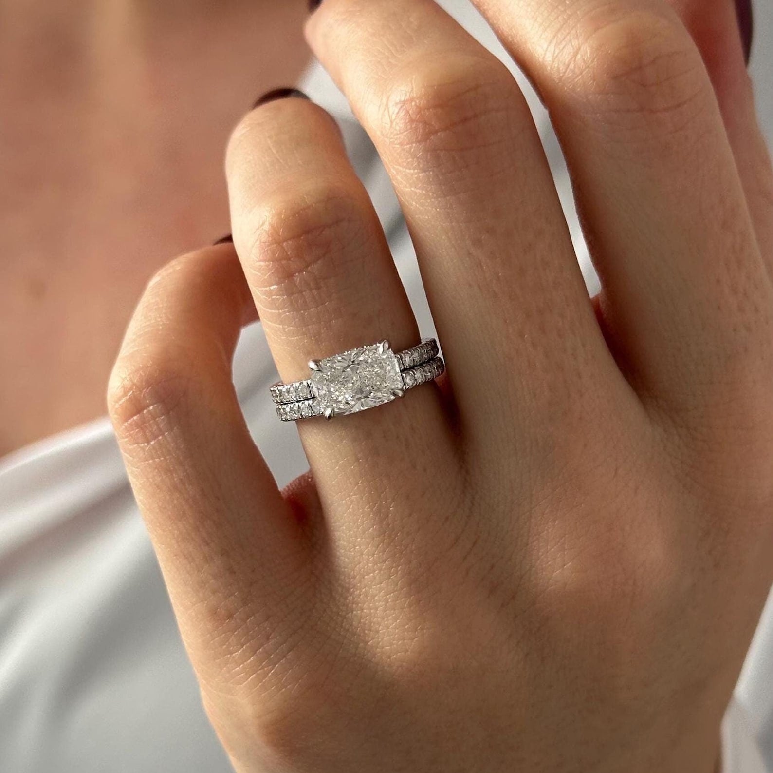 1.0 CT Pear Bezel Solitaire Lab Grown Diamond Bridal Set