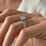 1.0 CT Pear Bezel Solitaire Lab Grown Diamond Bridal Set