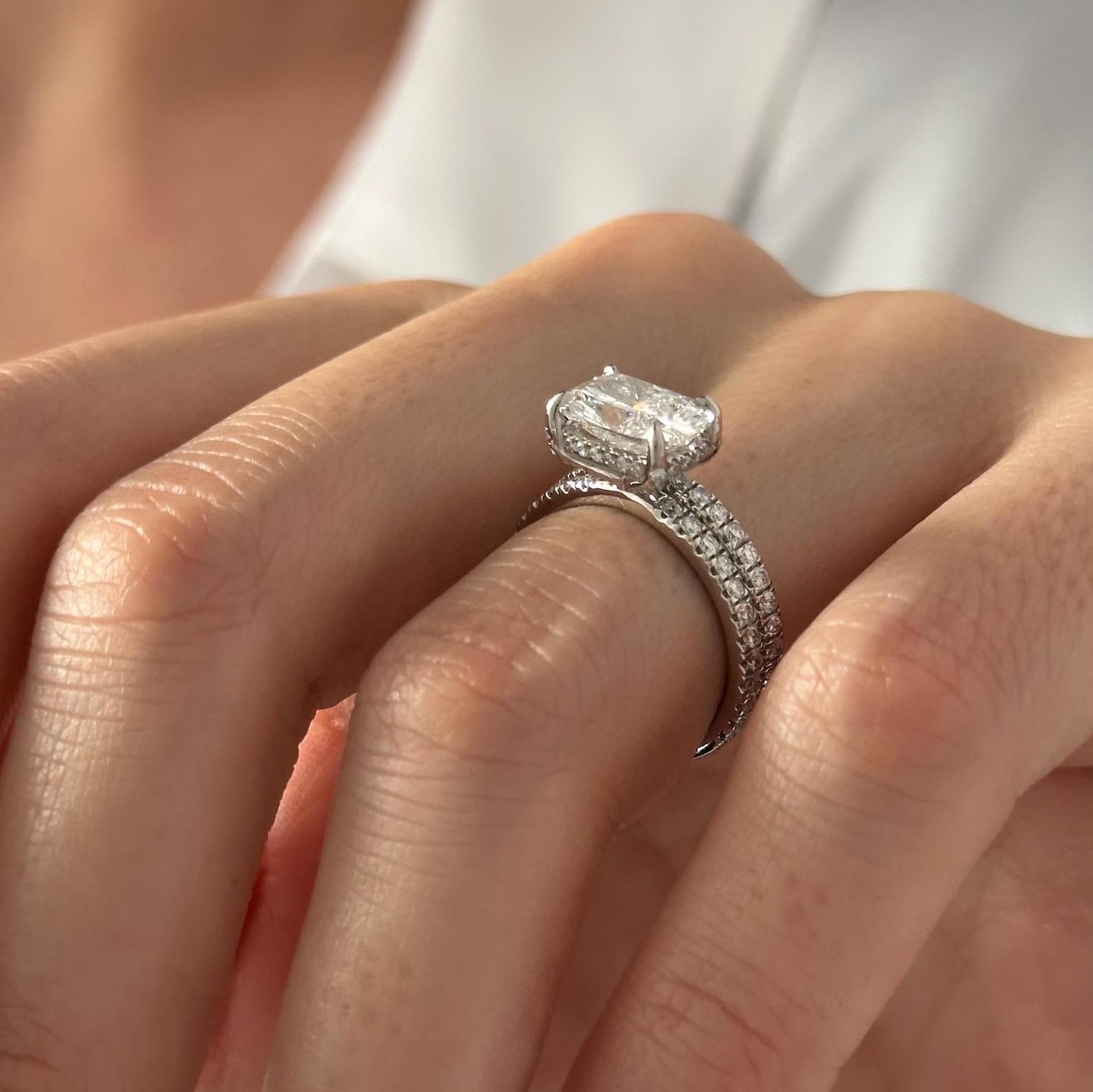 1.0 CT Pear Bezel Solitaire Lab Grown Diamond Bridal Set