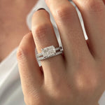 1.0 CT Pear Bezel Solitaire Lab Grown Diamond Bridal Set