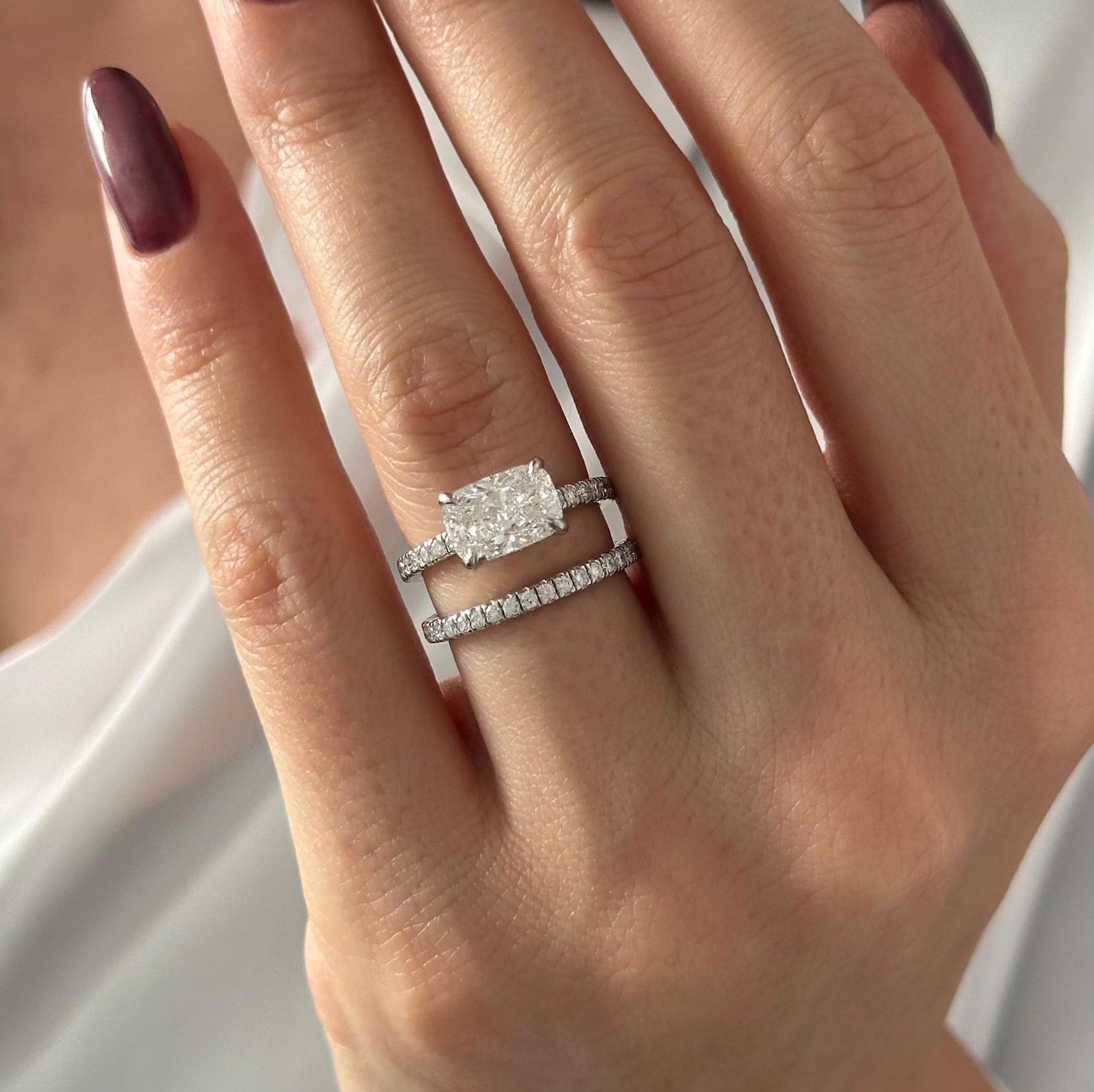 1.0 CT Pear Bezel Solitaire Lab Grown Diamond Bridal Set