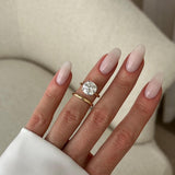 1.0 CT Pear Bezel Solitaire Lab Grown Diamond Bridal Set