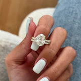 1.0 CT Pear Bezel Solitaire Lab Grown Diamond Bridal Set