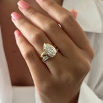 1.0 CT Pear Bezel Solitaire Lab Grown Diamond Bridal Set