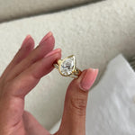 1.0 CT Pear Bezel Solitaire Lab Grown Diamond Bridal Set