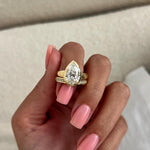 1.0 CT Pear Bezel Solitaire Lab Grown Diamond Bridal Set