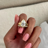 1.0 CT Pear Bezel Solitaire Lab Grown Diamond Bridal Set