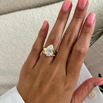 1.0 CT Pear Bezel Solitaire Lab Grown Diamond Bridal Set