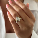 1.0 CT Pear Bezel Solitaire Lab Grown Diamond Bridal Set
